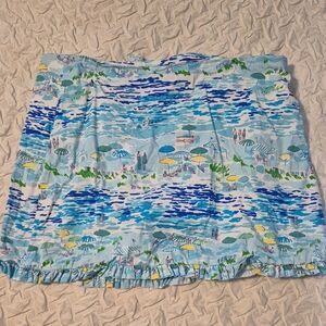 Lilly Pulitzer Blue and Yellow Mini Skirt